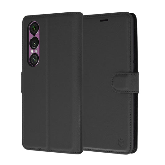 Θήκη για Sony Xperia 1 VI, Techsuit, Leather Folio, Μαύρη