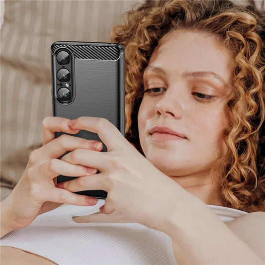 Θήκη για Sony Xperia 1 VII, Techsuit, Carbon, Μαύρο