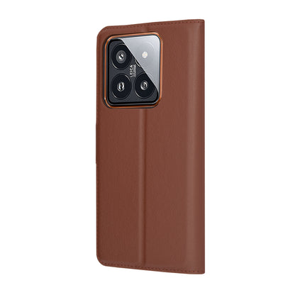 Case for Xiaomi 14 Pro, Techsuit, Leather Folio, Brown