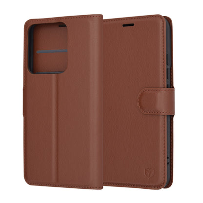 Θήκη για Xiaomi 14, Techsuit, Leather Folio, Καφέ