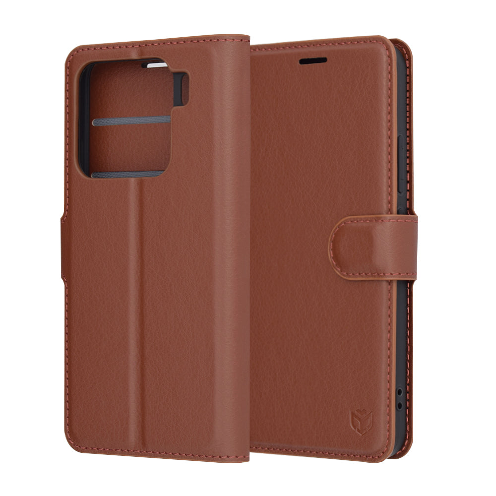 Θήκη για Xiaomi 15, Techsuit, Leather Folio, Καφέ