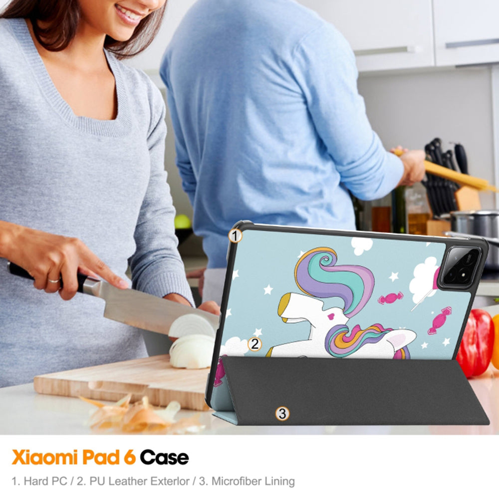 Θήκη για Xiaomi Pad 6S Pro 12.4, Techsuit, FoldPro Unicorn, Πολύχρωμο