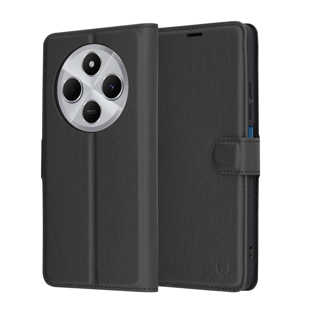 Case for Xiaomi Poco C75 / Redmi 14C, Techsuit, Leather Folio, Black