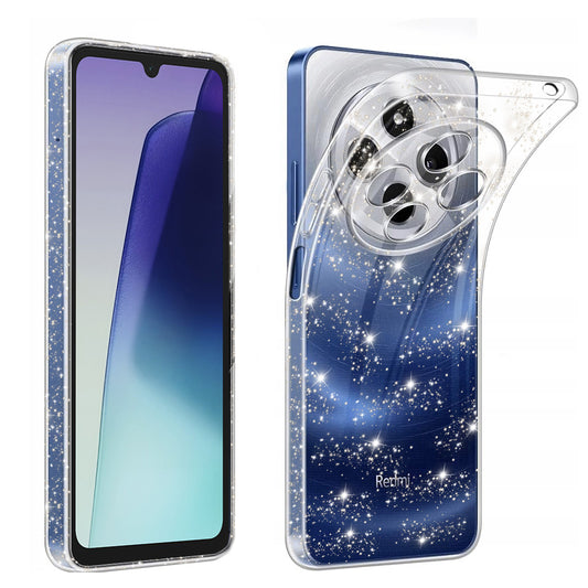 Θήκη για Xiaomi Poco C75 / Redmi 14C, Techsuit, SparkleSkin, Διαφανής