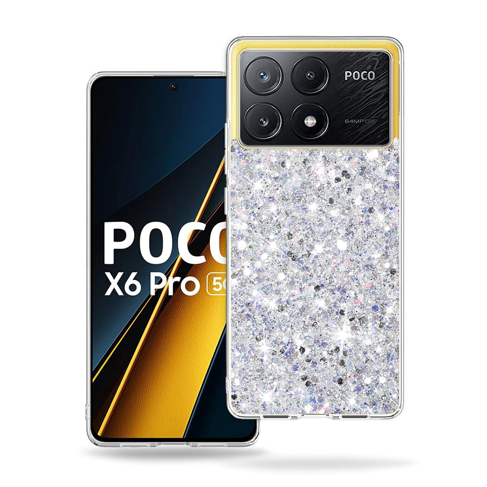 Θήκη για Xiaomi Poco X6 Pro, Techsuit, Sparkly Glitter, Λευκό