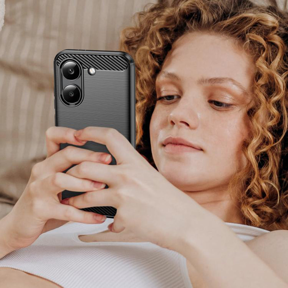 Θήκη για Xiaomi Poco X8 Pro, Techsuit, Καρμπόν, Μαύρη