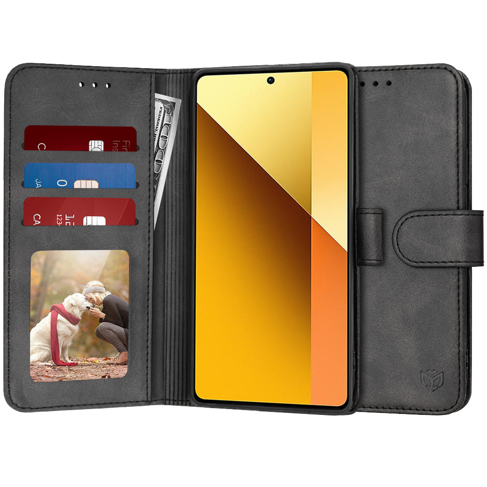 Case for Xiaomi Redmi Note 13 5G, Techsuit, Diary Book, Black
