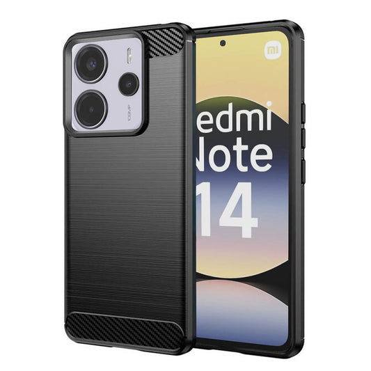 Θήκη για Xiaomi Redmi Note 14 4G (Περιφερειακή), Techsuit, Άνθρακας, Μαύρο