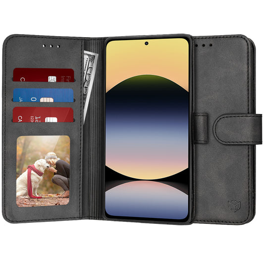 Θήκη για Xiaomi Redmi Note 14 4G (Περιφερειακή), Techsuit, Diary Book, Μαύρη