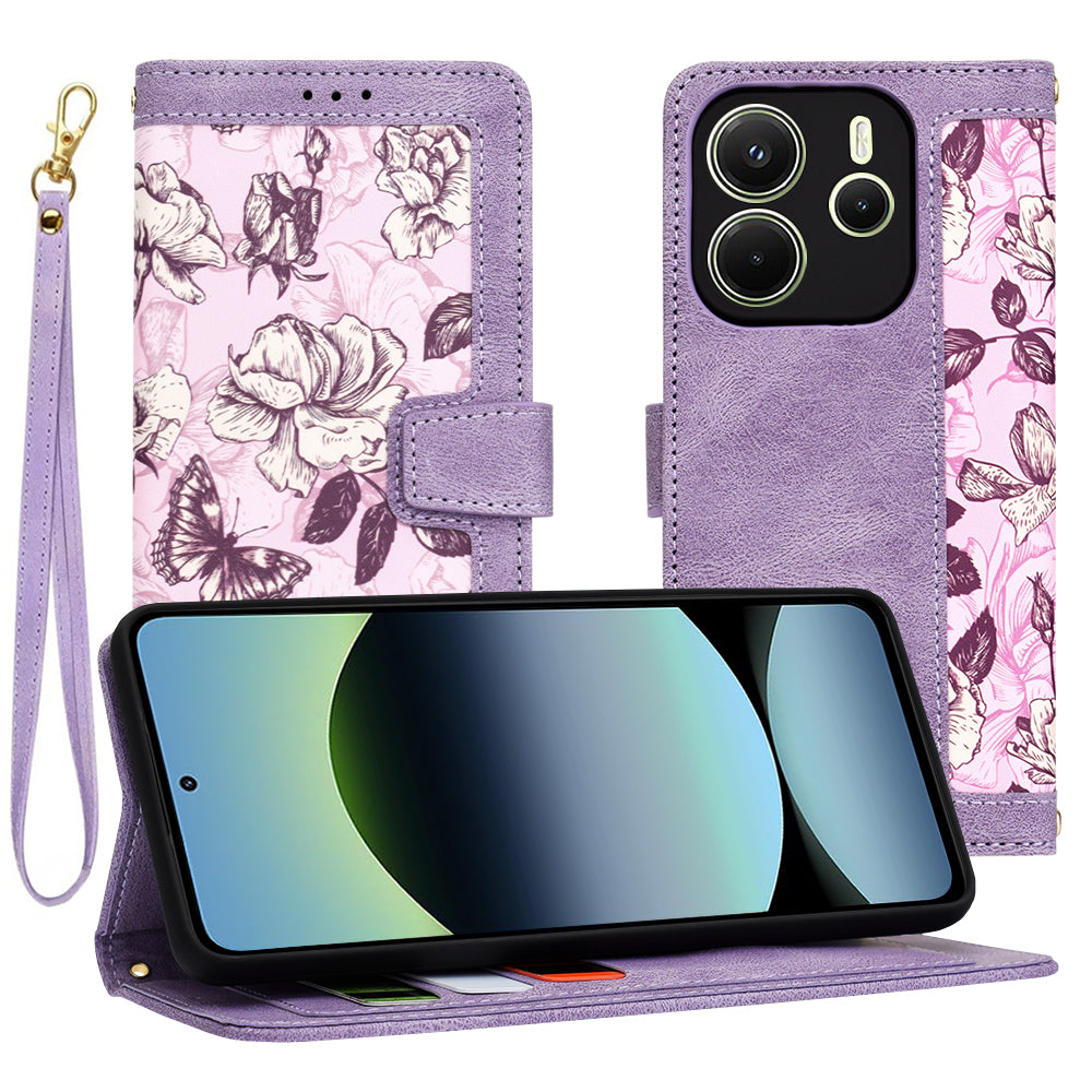 Θήκη για Xiaomi Redmi Note 14 4G (Περιφερειακή), Techsuit, FlipCraft, Μωβ