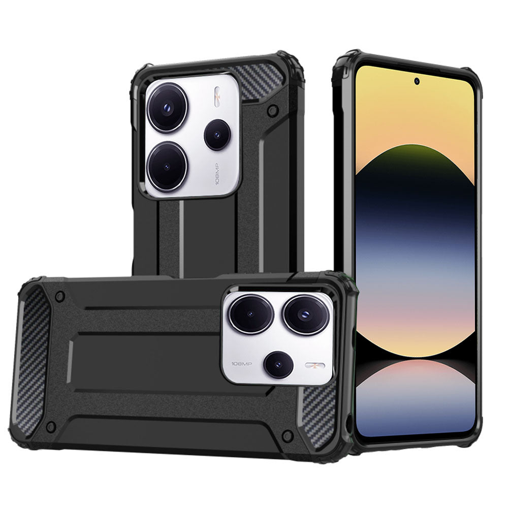 Θήκη για Xiaomi Redmi Note 14 4G (Περιφερειακή), Techsuit, Hybrid Armor, Μαύρη