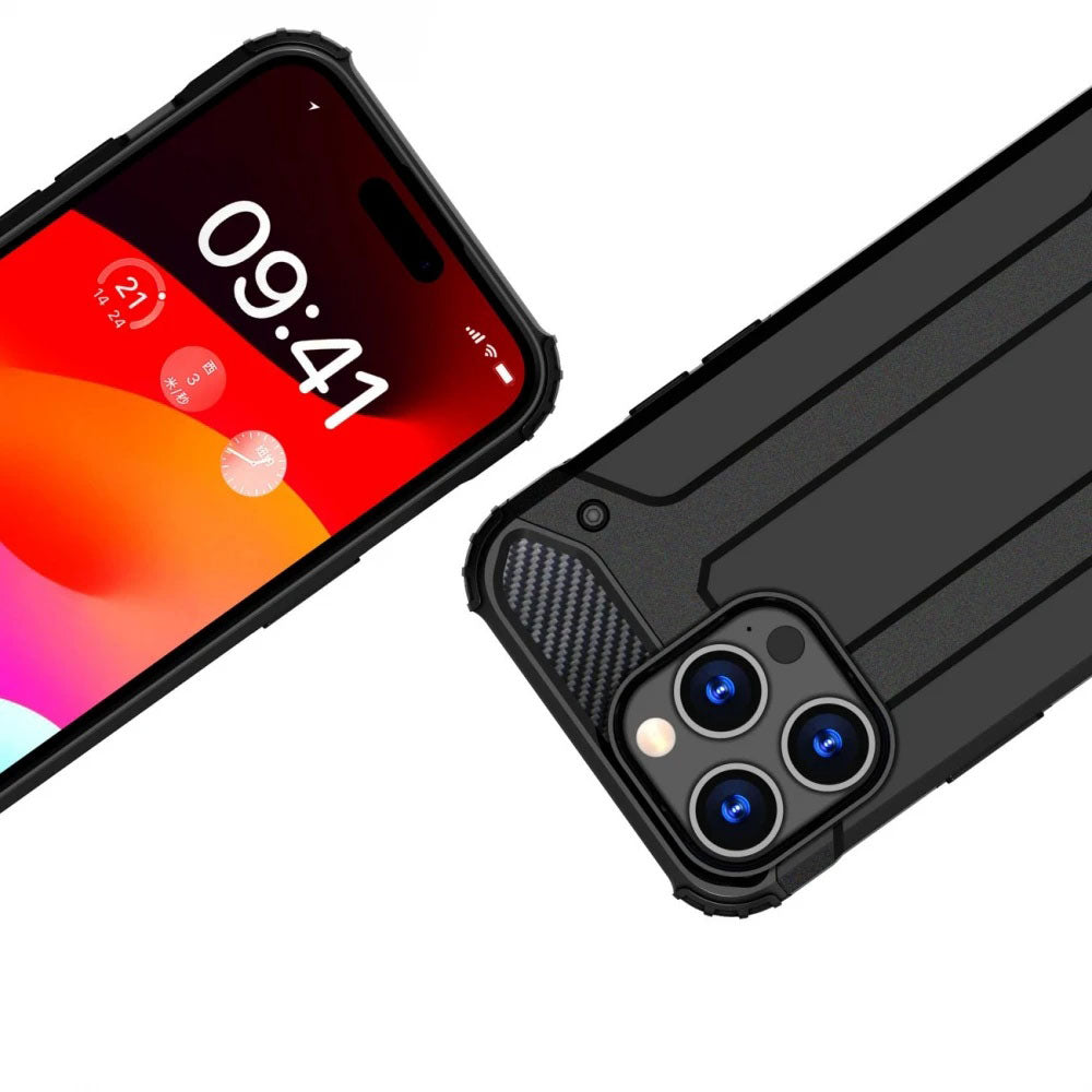 Θήκη για Xiaomi Redmi Note 14 4G (Περιφερειακή), Techsuit, Hybrid Armor, Μαύρη