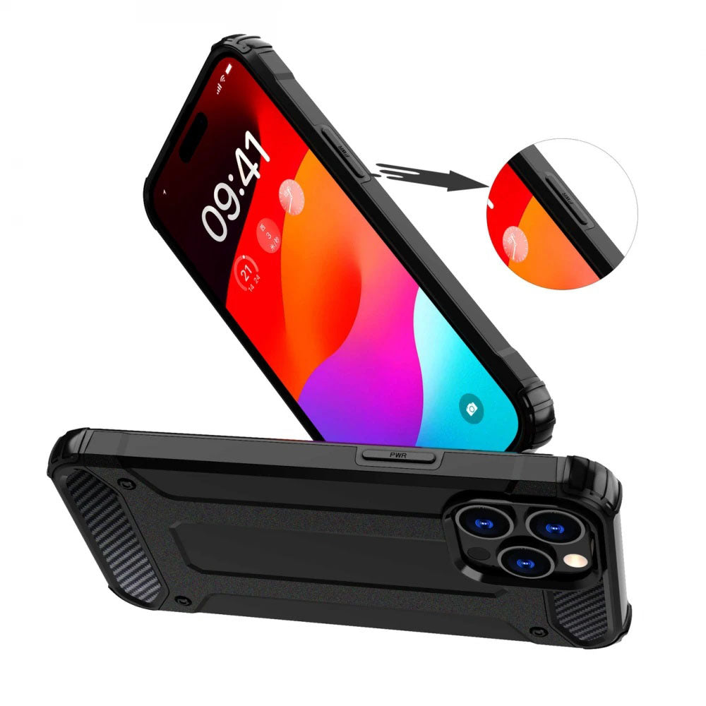 Θήκη για Xiaomi Redmi Note 14 4G (Περιφερειακή), Techsuit, Hybrid Armor, Μαύρη