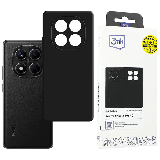 Θήκη για Xiaomi Redmi Note 14 Pro 4G, 3MK, Μαύρο Ματ