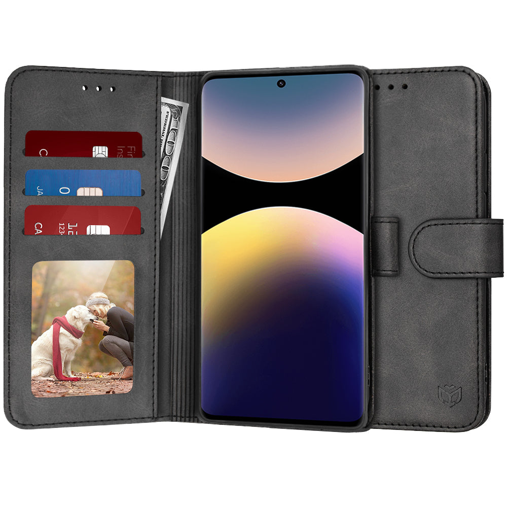 Θήκη για Xiaomi Redmi Note 14 Pro+ 5G, Techsuit, Diary Book, Μαύρη