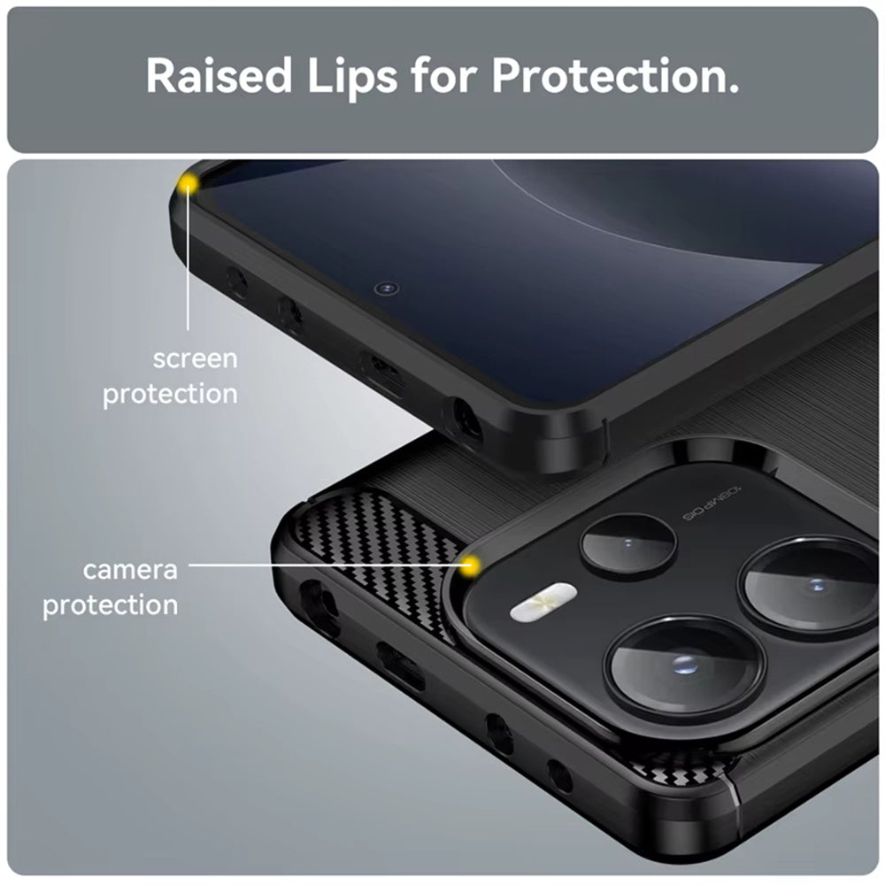 Case for Xiaomi Redmi Note 14S, Techsuit, Carbon, Black