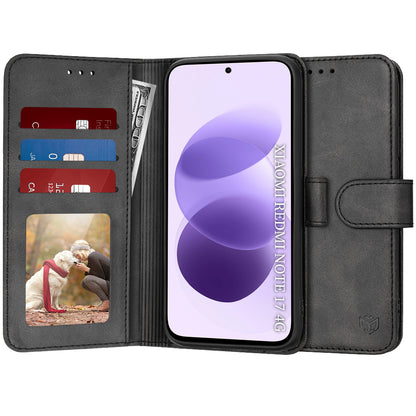 Θήκη για Xiaomi Redmi Note 17 4G / Note 17 5G, Techsuit, Diary Book, Μαύρη