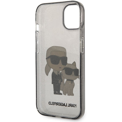 Θήκη για Apple iPhone 14 Plus, Karl Lagerfeld, IML Glitter Karl and Choupette NFT, Μαύρη