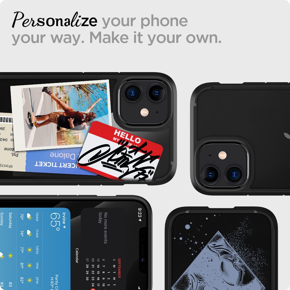 Θήκη για Apple iPhone 12 / 12 Pro, Spigen, Ultra Hybrid, Μαύρη ACS01703