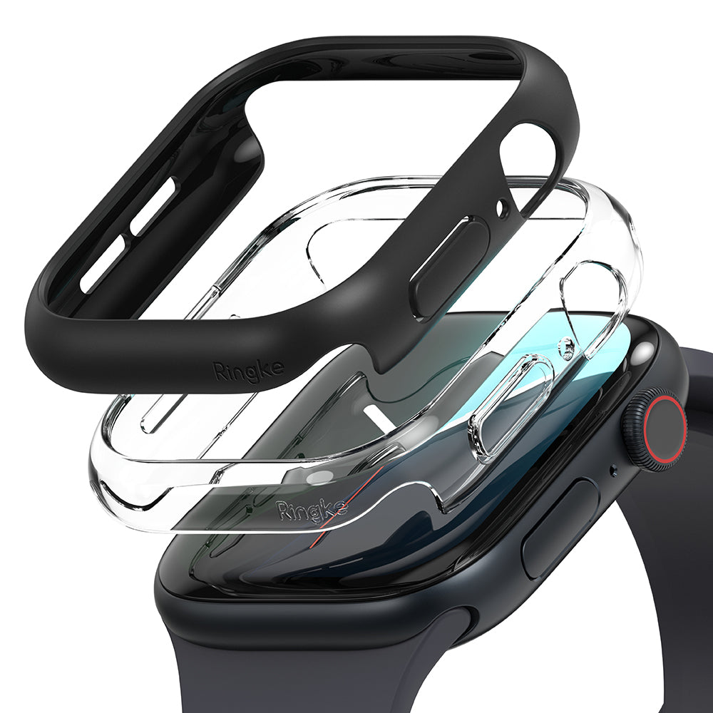 Θήκη Ringke Slim για Apple Watch Series 10 / 11 42mm, Σετ 2 τεμαχίων, Μαύρη Ματ / Διαφανής