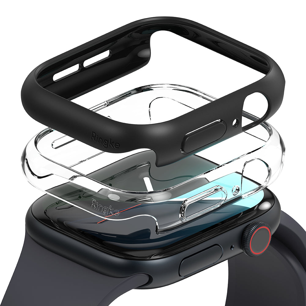 Ringke Slim Case for Apple Watch Series 10 / 11 46mm, Set of 2, Matte Black / Transparent