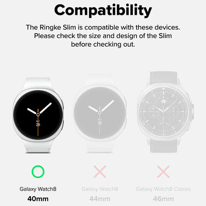 Θήκη Ringke Slim για Samsung Galaxy Watch8 40mm, Σετ 2 τεμαχίων, Μαύρο Ματ