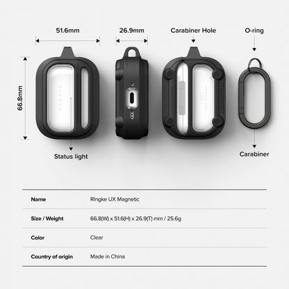 Θήκη Ringke UX για Apple AirPods Pro 3, Διαφανής