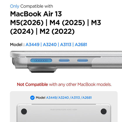 Θήκη Spigen Airskin για Apple MacBook Air 13 ιντσών (2026) / (2025) / (2024) / (2022), Διαφανής Ματ ACS11530