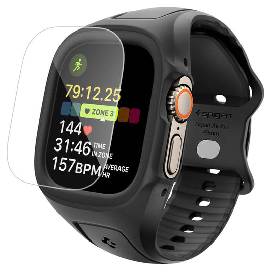 Θήκη Spigen Liquid Air Pro με Προστατευτικό Οθόνης για Apple Watch Ultra Series, Μαύρο Ματ ACS11416