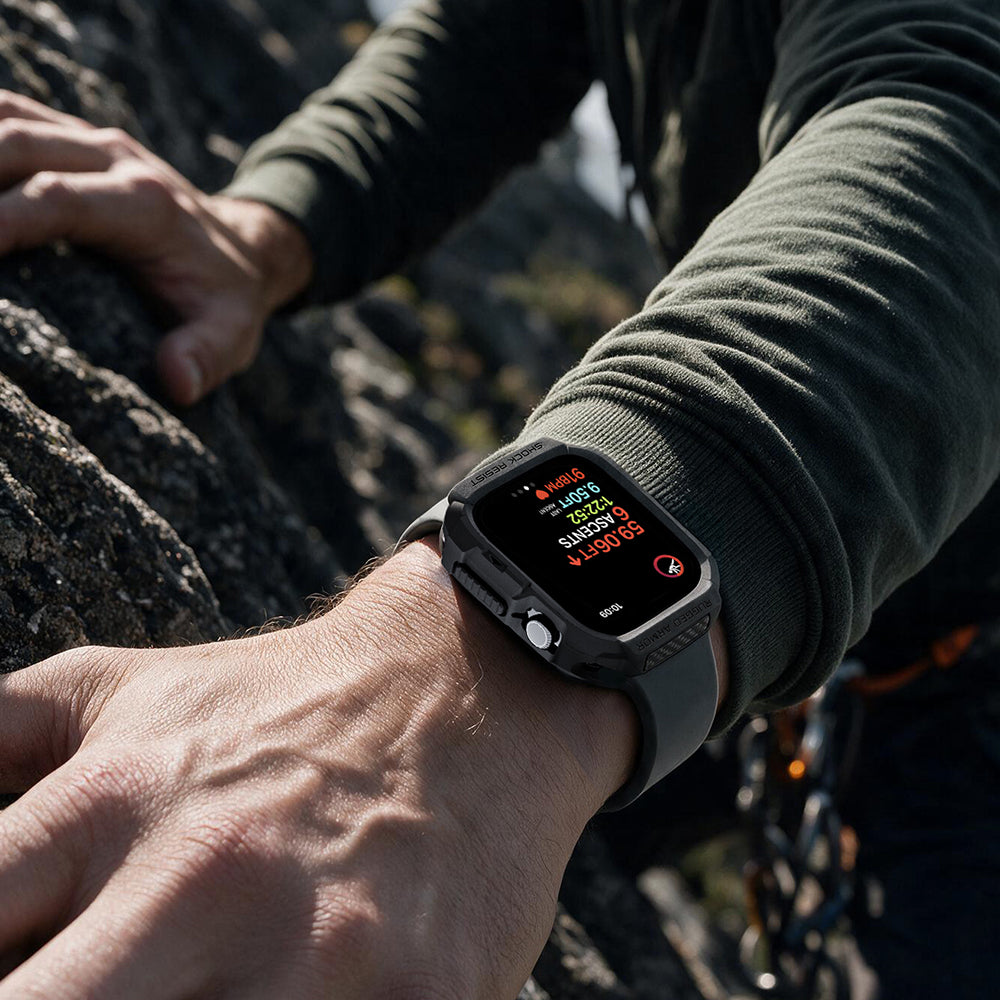 Θήκη Spigen Rugged Armor για Apple Watch Series 12 46mm, Μαύρο Ματ ACS11886