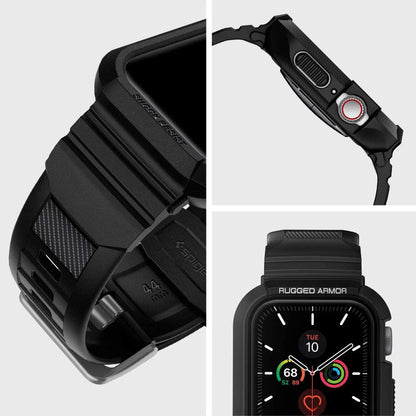 Θήκη Spigen Rugged Armor Pro για Apple Watch 44mm Series, Μαύρη 062CS25324