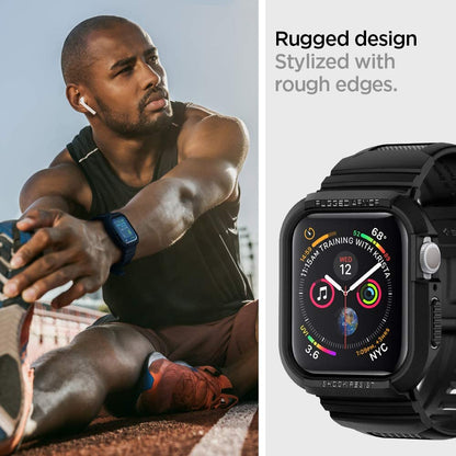 Θήκη Spigen Rugged Armor Pro για Apple Watch 44mm Series, Μαύρη 062CS25324