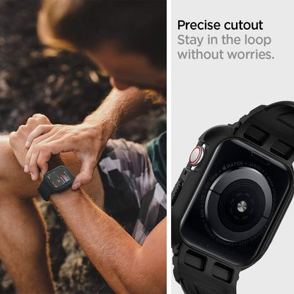 Θήκη Spigen Rugged Armor Pro για Apple Watch 44mm Series, Μαύρη 062CS25324