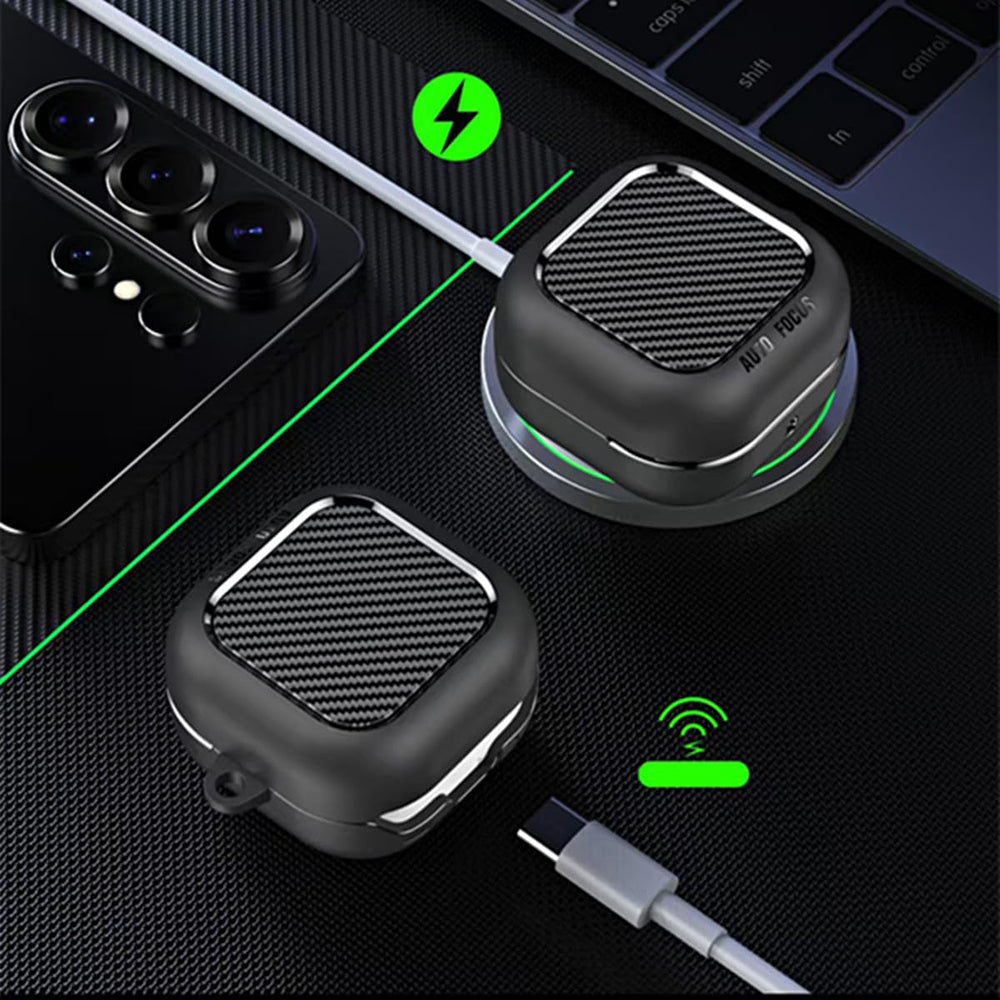 Θήκη Techsuit CarbonFiber για Samsung Galaxy Buds4 / Buds4 Pro, Μαύρη
