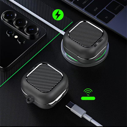 Θήκη Techsuit CarbonFiber για Samsung Galaxy Buds4 / Buds4 Pro, Μαύρη