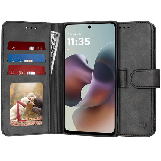 Θήκη για Motorola Moto G56, Techsuit, Diary Book, Μαύρη