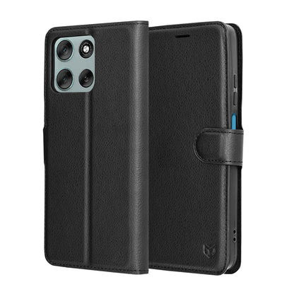 Θήκη για Motorola Moto G56, Techsuit, Leather Folio, Μαύρο