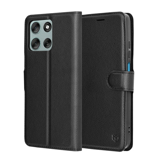 Θήκη για Motorola Moto G56, Techsuit, Leather Folio, Μαύρο
