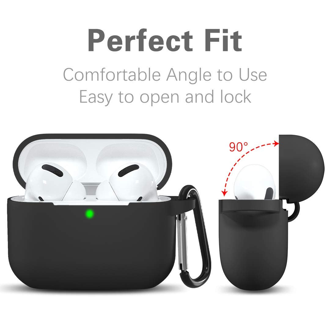 Techsuit Silicone Case for Apple AirPods Pro Series, Black