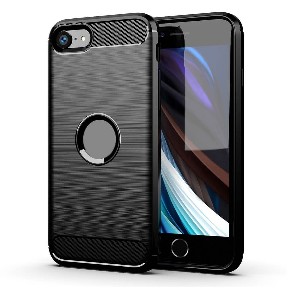 Case for Apple iPhone SE (2022) / SE (2020) / 8, Forcell, Carbon, Black
