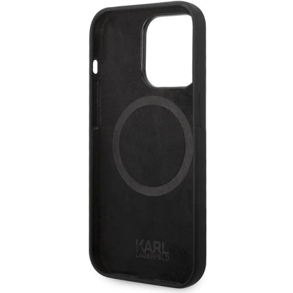 Θήκη MagSafe για Apple iPhone 14 Pro, Karl Lagerfeld, Silicone Karl Head, Μαύρη