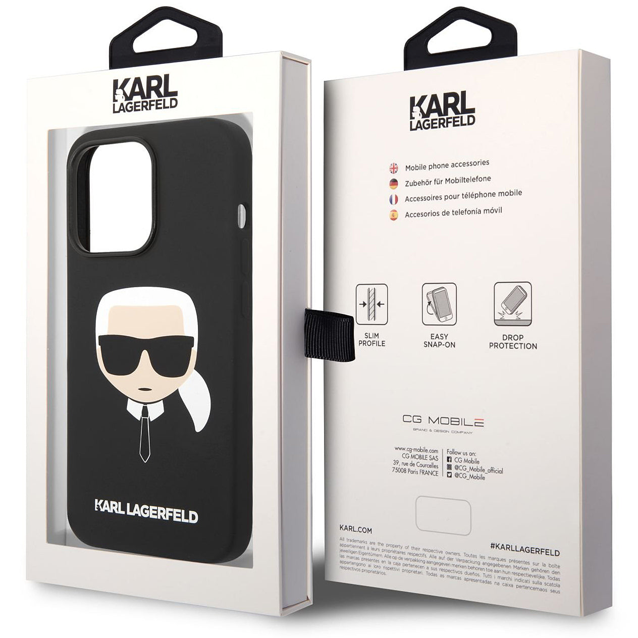 Θήκη MagSafe για Apple iPhone 14 Pro, Karl Lagerfeld, Silicone Karl Head, Μαύρη