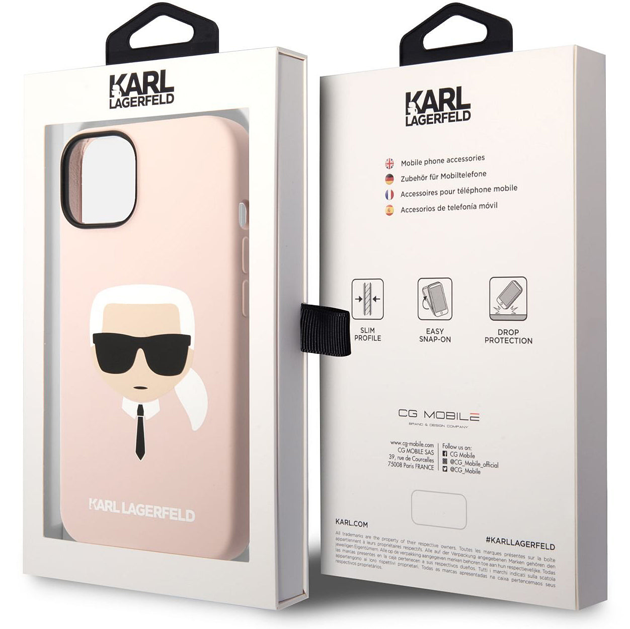 Θήκη για Apple iPhone 14 Plus, Karl Lagerfeld, Silicone Karl's Head, Ροζ