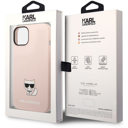 Θήκη για Apple iPhone 14 Plus, Karl Lagerfeld, Silicone Body Choupette, Ροζ