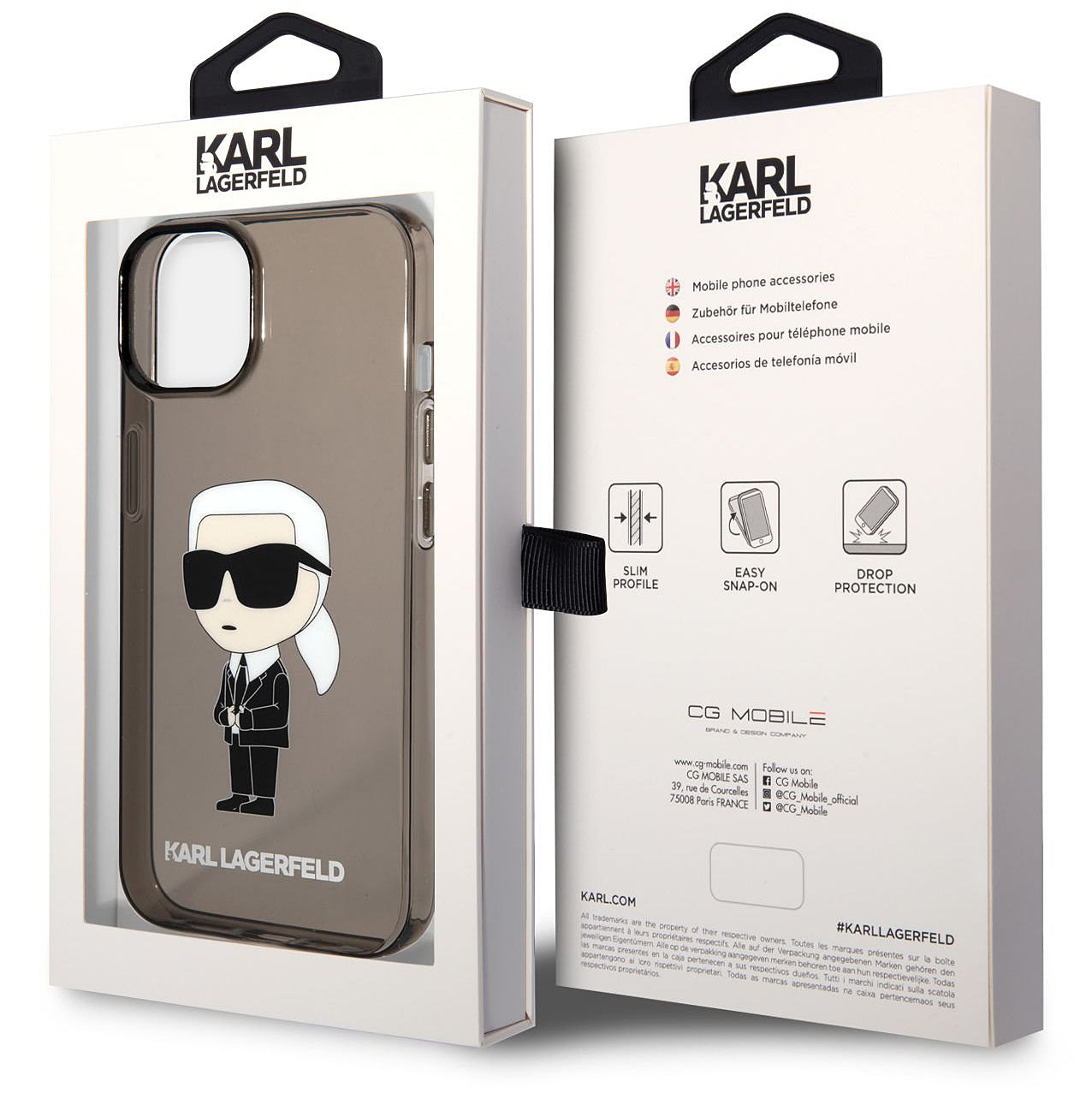 Θήκη για Apple iPhone 14 Plus, Karl Lagerfeld, IML Ikonik NFT, Διάφανη Μαύρη