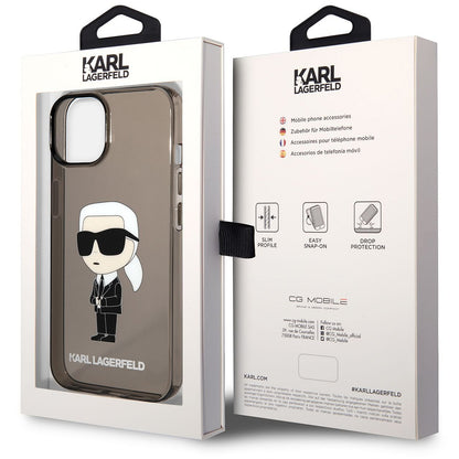 Θήκη για Apple iPhone 14 Plus, Karl Lagerfeld, IML Ikonik NFT, Διάφανη Μαύρη