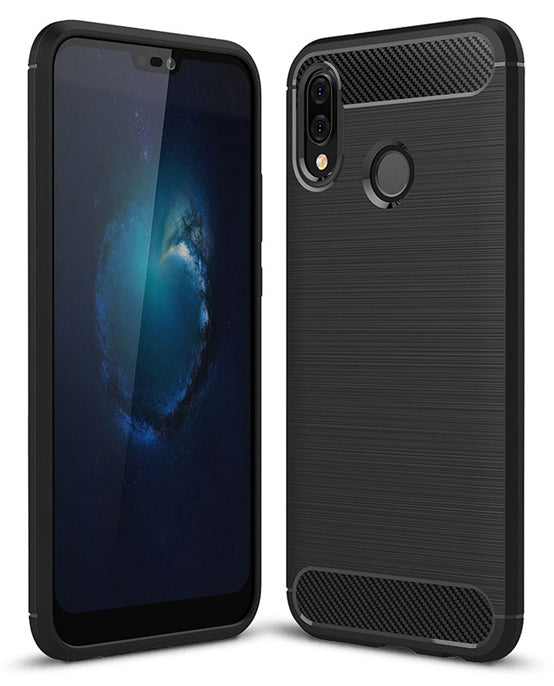 Θήκη για Huawei P20 Lite, OEM, Άνθρακας, Μαύρο