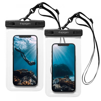 Θήκη Αδιάβροχη Παγκόσμια για Τηλέφωνο max. 3.5inch - 7inch, Spigen, A601, Σετ 2 τεμαχίων, Διαφανής AMP03098