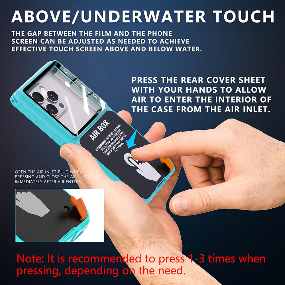 Universal Waterproof Case for Phone max. 6.9inch, ShellBox, AirBox, Blue