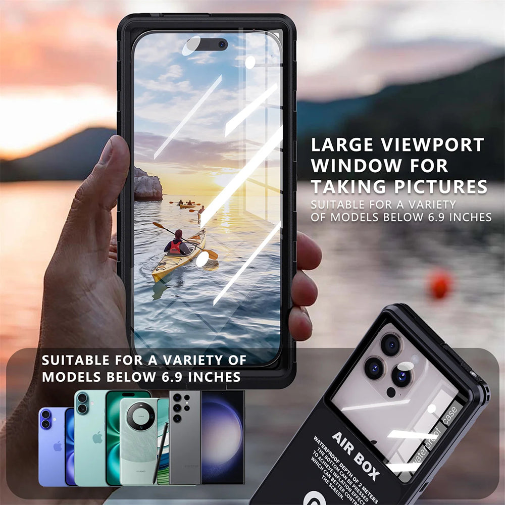 Universal Waterproof Case for Phone max. 6.9inch, ShellBox, AirBox, Blue